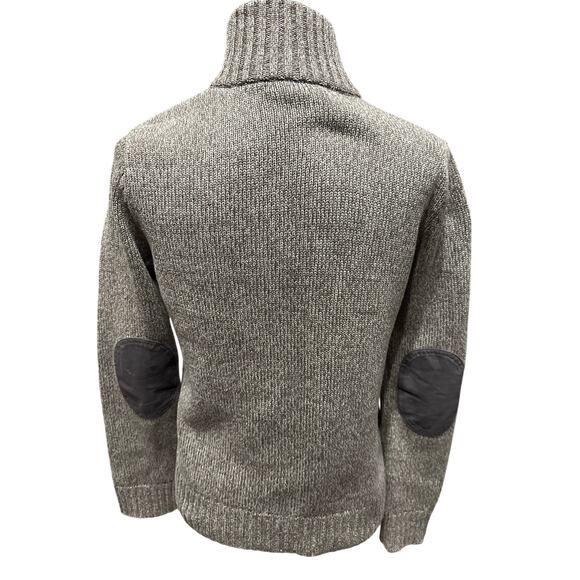 Lauren Ralph Lauren Knit Cardigan Button up Elbow Patches Pockets Brown M - Picture 2 of 11